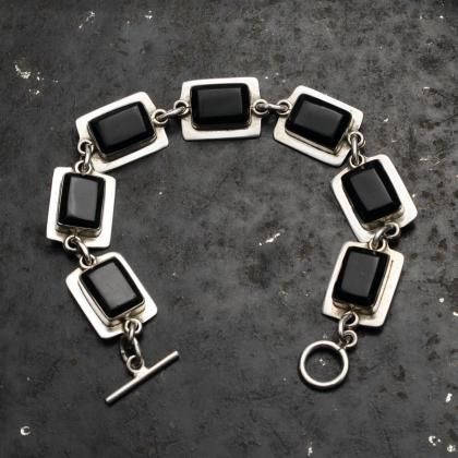  Ρơ  С ˥  ֥쥹åȡMEXICO SILVER  OnyxRectangle Design