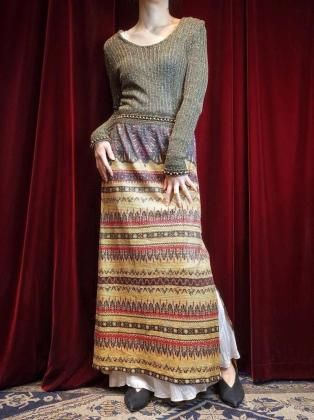  Ρc.1970s Arabesque Mesh Dress