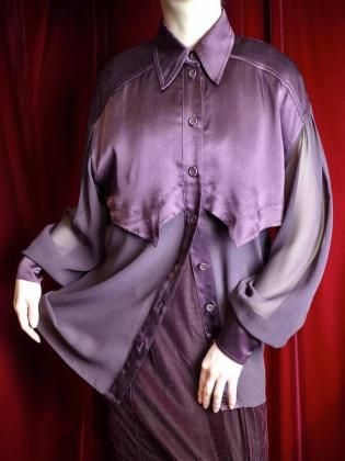  ΡESCADA / Western Style Sheer Silk Shirt