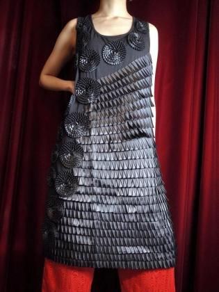  ΡBlack Ribbon Embroidery Cut & Sewn Dress