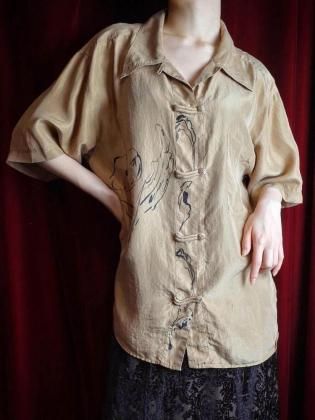  ΡHand Paint Silk China Shirt
