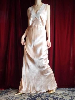  Ρc.1940s Rayon Satin Slip Lingerie Dress