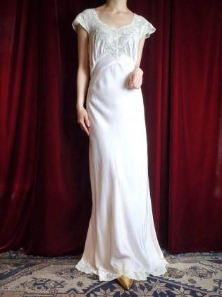  Ρc.1940s Pale Pink Rayon Satin Slip Lingerie Dress