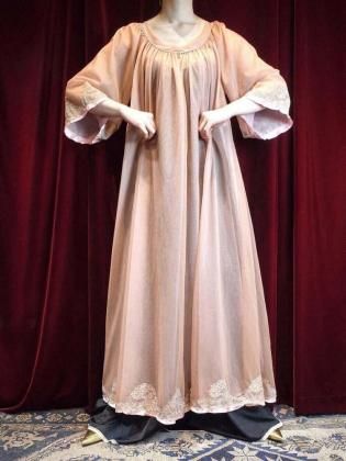  Ρc.1970s Gather & Lace Lingerie Dress