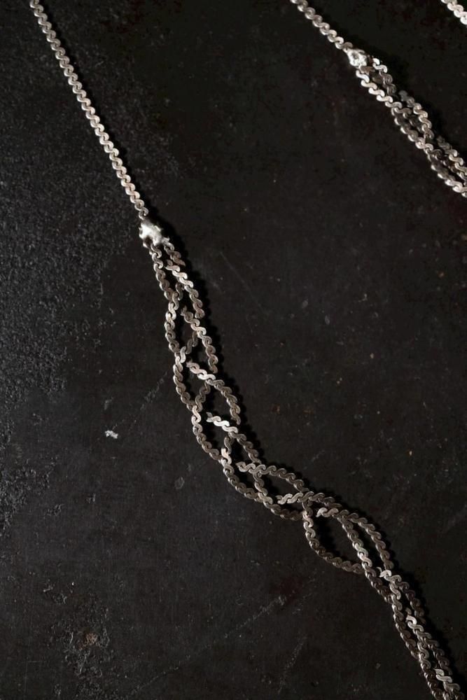 イタリア ヴィンテージ シルバー ツイスト チェーン ネックレス