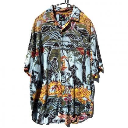  ΡJAMS WORLD - Made In USAۥơ 졼 ϥġ1990's-Vintage Rayon Hawaiian Shirt