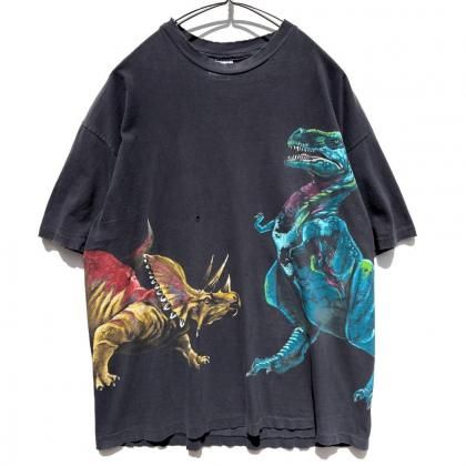  ΡHarlequin - Made In USAۥơ ʥץ Tġ1993'sVintage Dinosaur T-Shirt