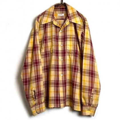  Ρơ ץ󥫥顼ġ1970's-Vintage Open Collar Plaid Shirt