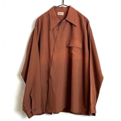  ΡMOHAWK Sportswearۥơ 륷 Ф᥸åס1940's-Vintage Bias Zip Wool Shirt