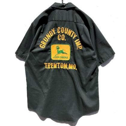  ΡLee - Made In USAۥơ S/S ץ󥫥顼 ġ1970's-Vintage Work Shirt