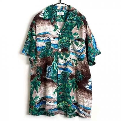  ΡPenney's - Made In Japanۥơ 졼 ϥ ϥ磻󥷥ġ1960's-Vintage Silky Rayon Hawaiian Shirt
