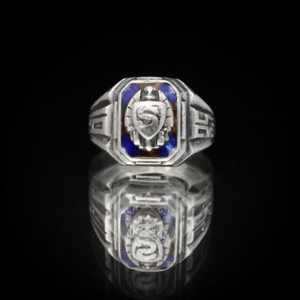  Ρơ å СHERFF JONES - STERLINGۡ1935's-Square Class Ring