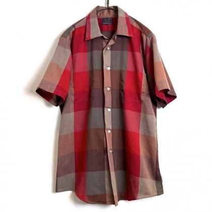  ΡSearsۥơ S/S 롼ץ顼ġ1960's-Vintage S/S Loop Collar Plaid Shirt