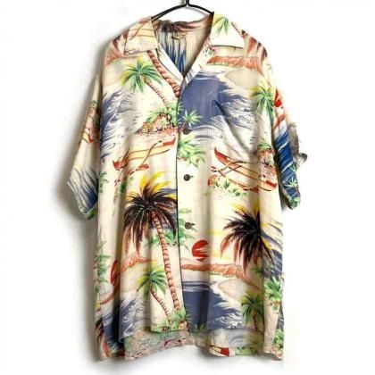  ΡHale Hawaiiۥơ ϥ磻󥷥ġ1940's-Vintage Rayon Hawaiian Shirt