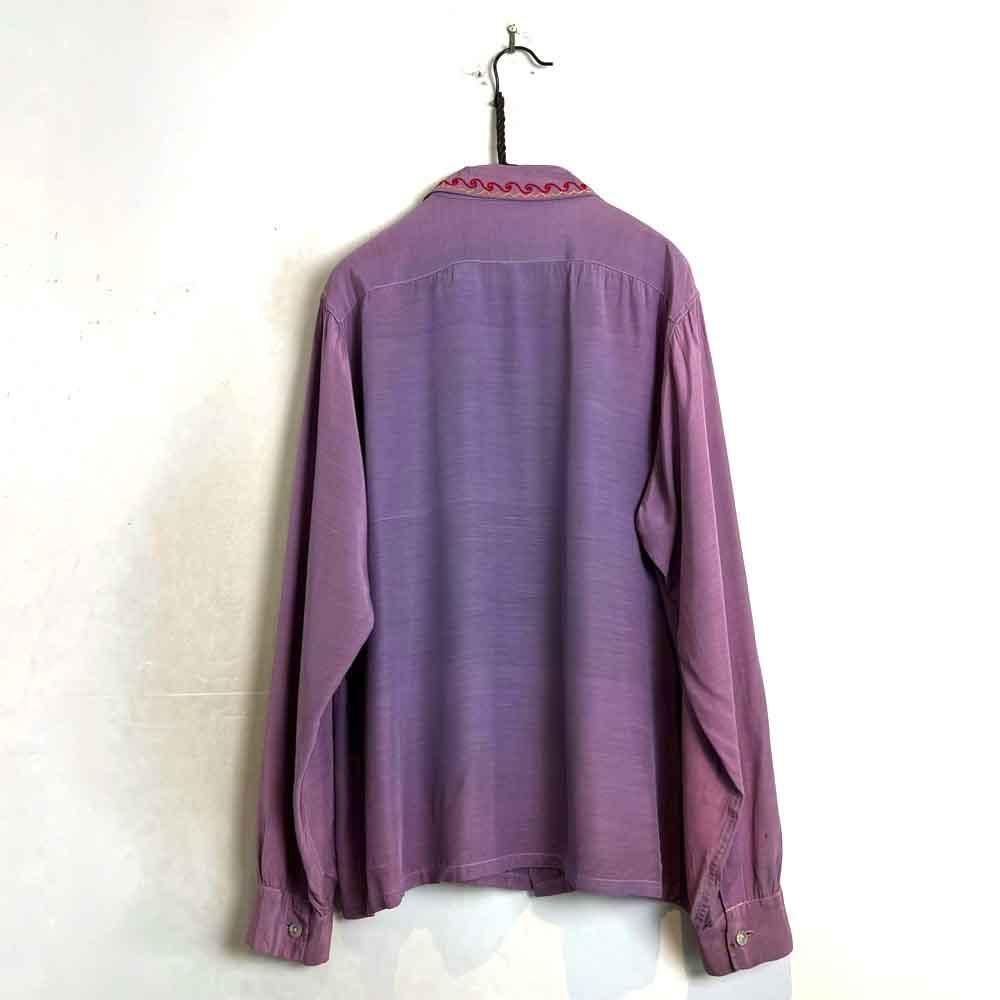 40s レーヨン　シャツ　ヴィンテージ 楽天市場】40s ☆ レーヨン ギャバジン 長袖 オープンカラー シャツ