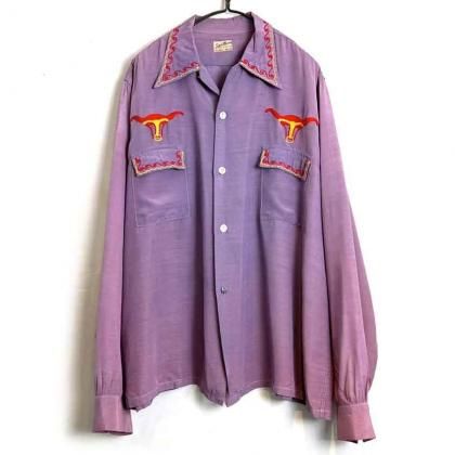  ΡSportwearۥơ ץ󥫥顼ġ1940's-Vintage Open Collar Rayon Shirt