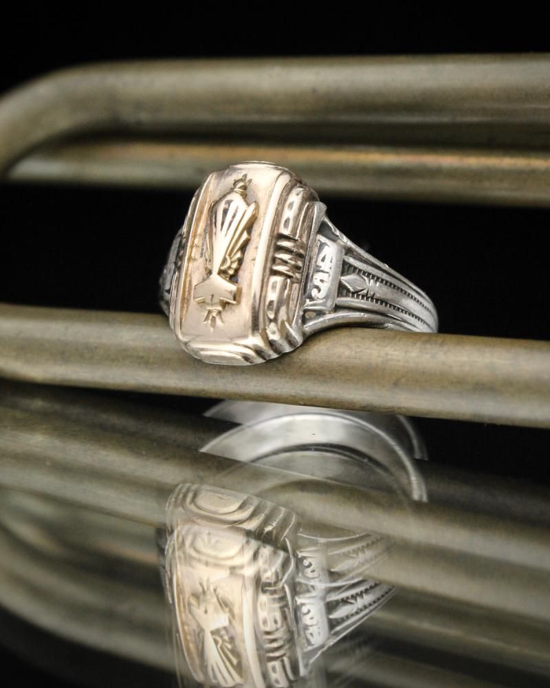 ヴィンテージ カレッジリング シルバー【HERFF JONES - STERLING