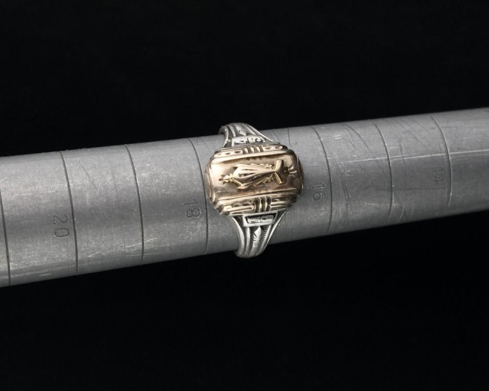 ヴィンテージ カレッジリング シルバー【HERFF JONES - STERLING × 10k