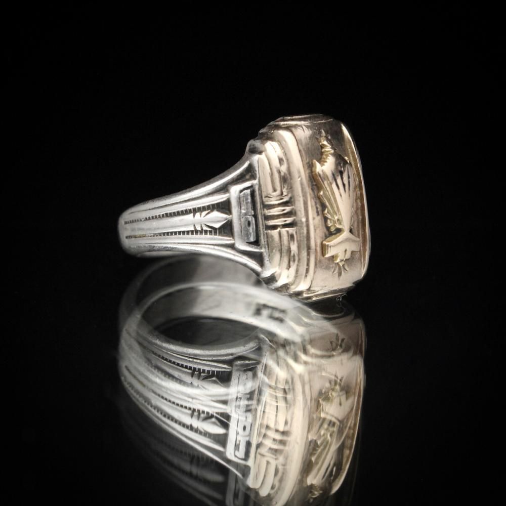 ヴィンテージ カレッジリング シルバー【HERFF JONES - STERLING × 10k