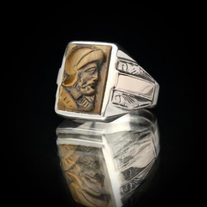  Ρơ  ᥪ 󥰡STERLING SILVER  Tiger Eyes  10kt Goldۡ1940's~