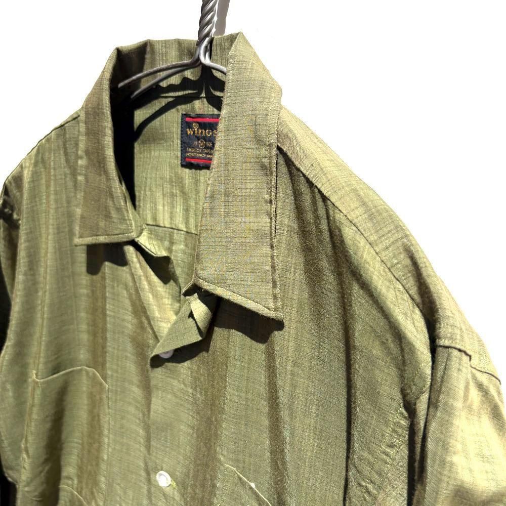 60s WINGS vintage オープンカラー 開襟 シャツ USA製 60s Wings 開襟シャツ オープンカラー vintage
