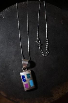  ΡVintage silver  multi stone necklace ơ С ޥȡ ͥå쥹 