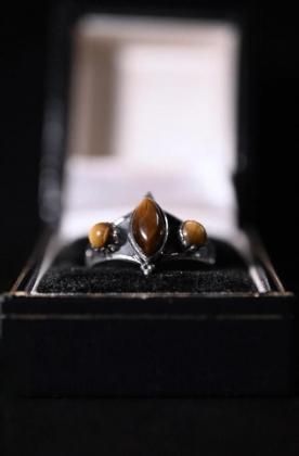  ΡVintage silver  tiger eye ring ơ С   
