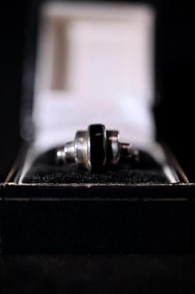  ΡVintage silver  onyx ring ơ С ˥  