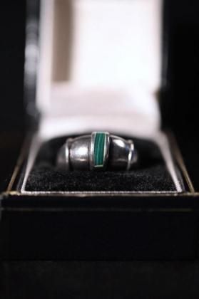  ΡVintage silver  malachite ring ơ С ޥ饫  