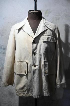  ΡFrench 1950s cotton canvas hunting jacket