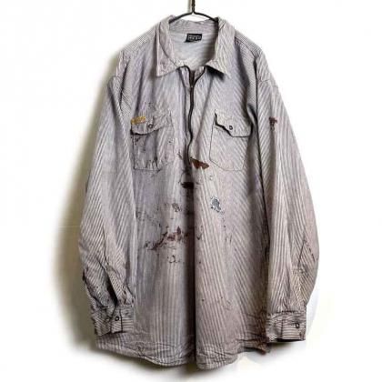  ΡPrison Bluesۥơ ϥ ҥå꡼ ġ1990's-Vintage High Aging Pullover Hickory Shirt