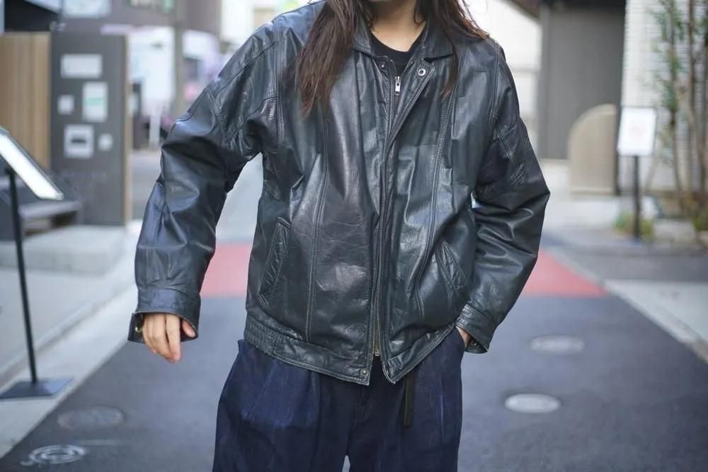 TED STONE】ヴィンテージ ジップアップ レザージャケット【1990's