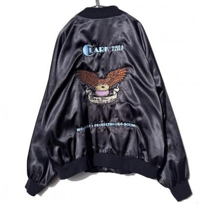  ΡCLARK WIRE&CABLE - Made In USAۥơ ʥ󥵥ƥ󥸥㥱åȡ1990's-Vintage Satin Jacket