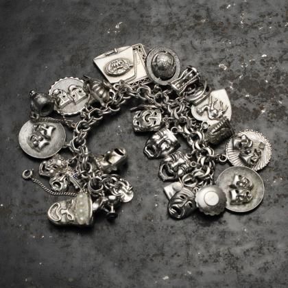  Ρơ ȥե 㡼 ֥쥹åȡSTERLING Chain & 1950's~ CharmsTheatre Mask Heavy Chain