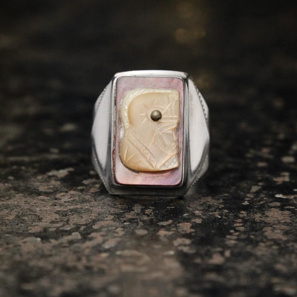 ���� ���� ������ơ��� ��� ���ᥪ ��󥰡�STERLING �� Mother of Pearl�ۡ�1940's-��Roman Soldier Cameo Top