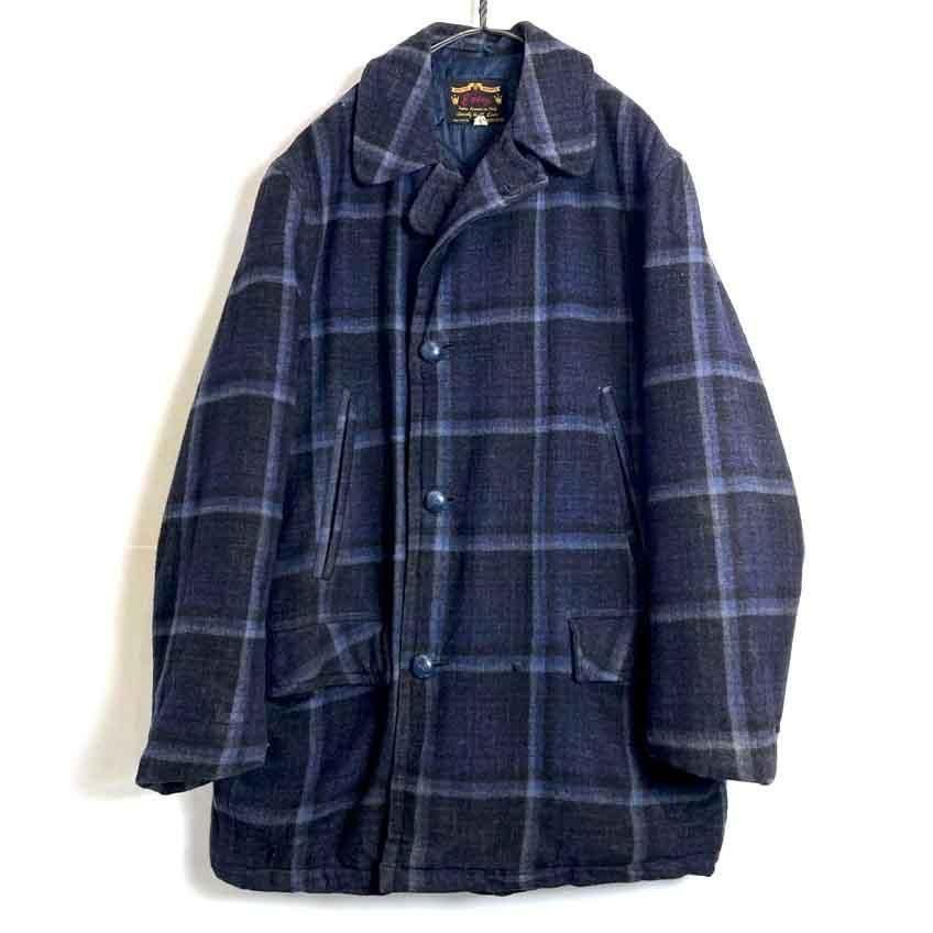���� ���� ��Enjoy�ۥ�����ơ��� �ԡ������ȡ�1970's-��Vintage Quilted Lining Plaid Pea Coat