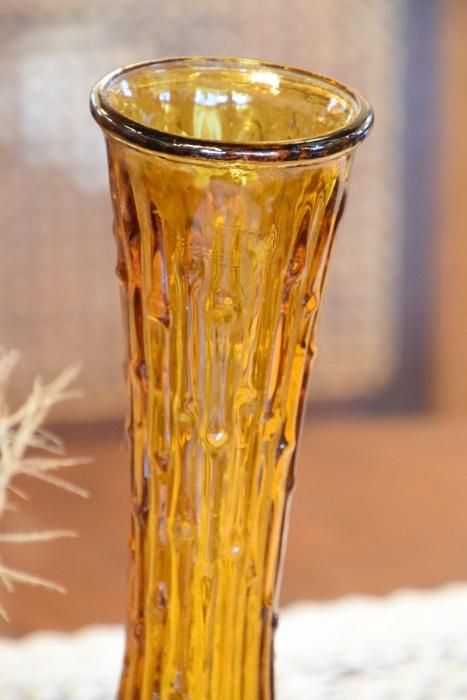 アンバーガラスのフラワーベース(送料込み) - Antiques Jete