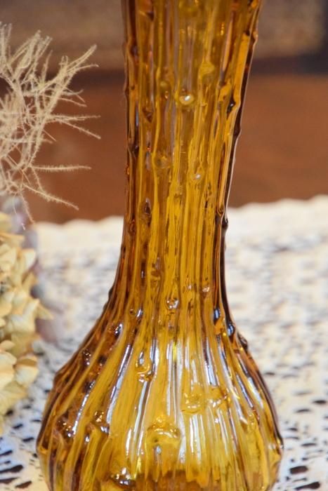 アンバーガラスのフラワーベース(送料込み) - Antiques Jete