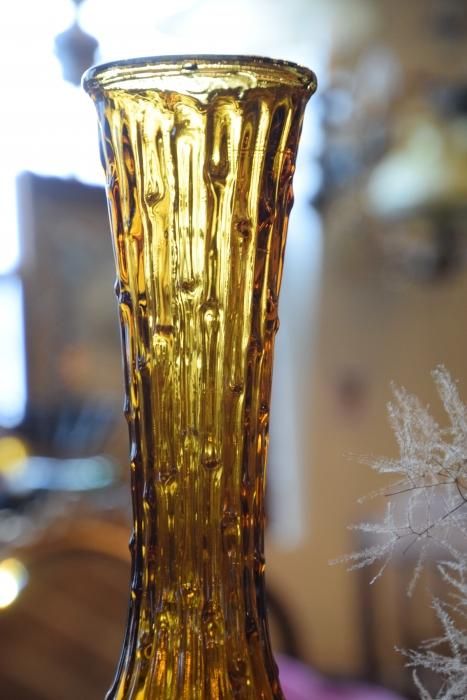 アンバーガラスのフラワーベース(送料込み) - Antiques Jete