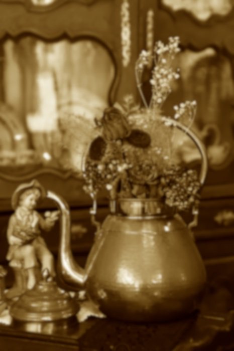 真鍮/銅製 古びた風合いが魅力的なケトルポット(送料込み) - Antiques 