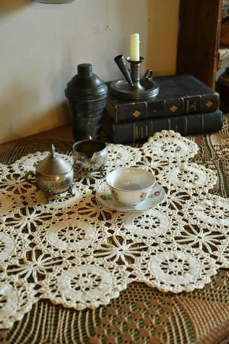 ニードルポイント レース テーブルクロス 手編み ヴィンテージ 【公式