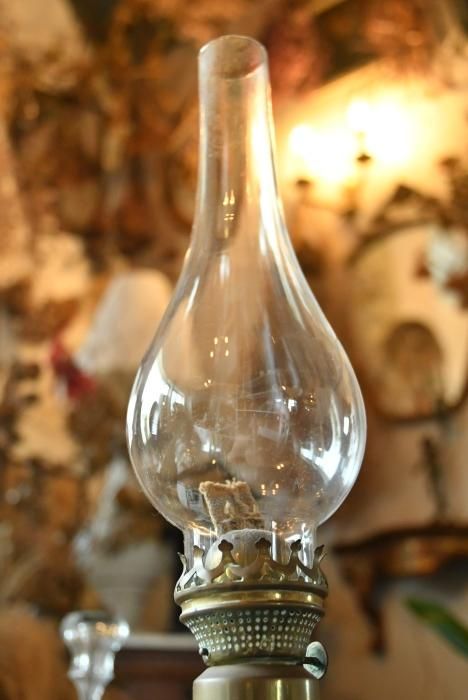 古いブルーガラスオイルランプ | ベルギー製 - Antiques Jete