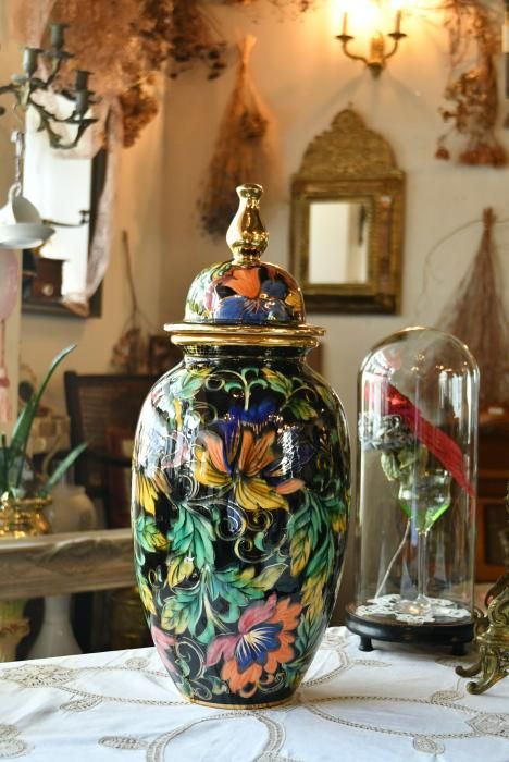 色鮮やかな陶器の壺 | 豪華なオブジェ - Antiques Jete アンティークス