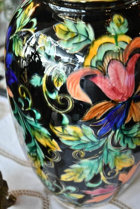 色鮮やかな陶器の壺 | 豪華なオブジェ - Antiques Jete アンティークス