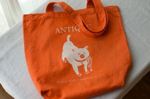 Original tote bag　antique ネコ　オレンジ