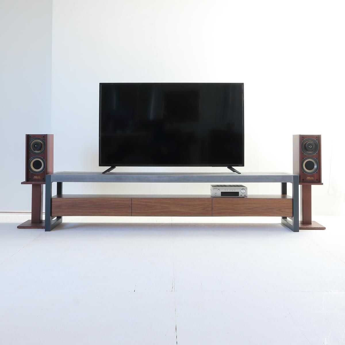 モールテックステレビボード180センチダークグレイ・ライト