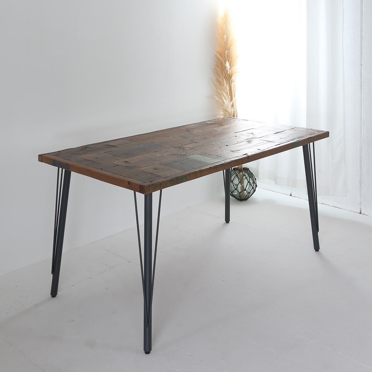 設置配送】ikpパッチワークダイニングテーブル150/古材家具イカピー