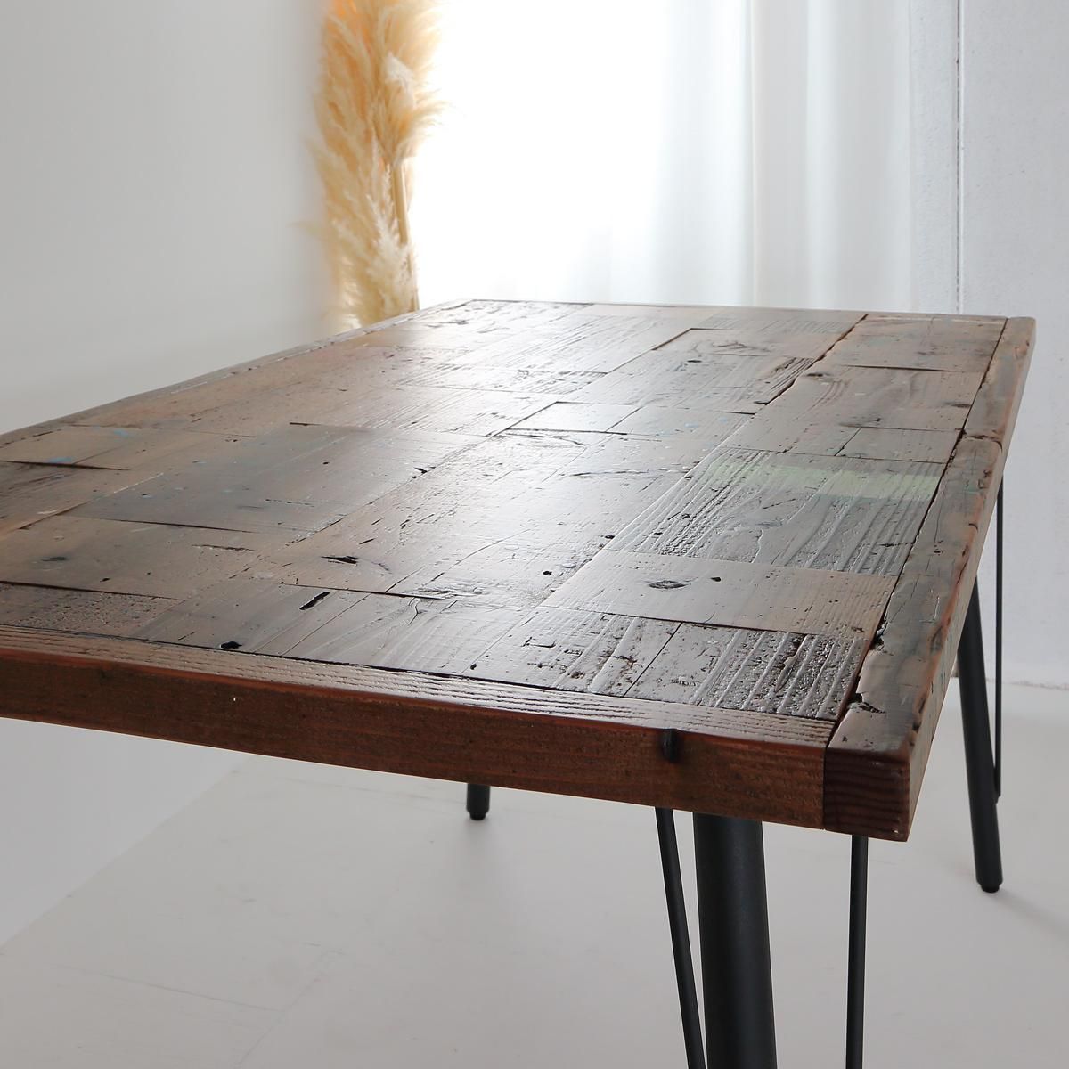 設置配送】ikpパッチワークダイニングテーブル150/古材家具イカピー
