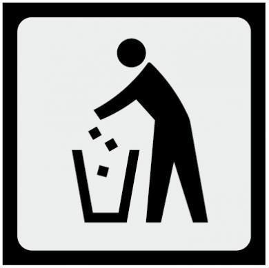 ステッカー「くず入れ」マーク 公共・一般施設ピクトグラム （小