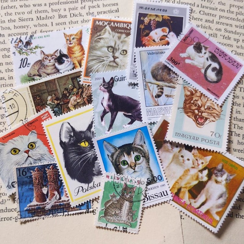 海外ヴィンテージ使用済み切手（花と蝶）ランダム30枚 - 使用済切手